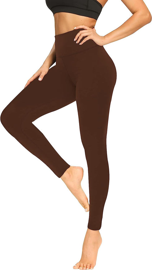High Waisted Womens Black Workout Leggings - Running Tummy Control Yoga Pants